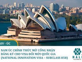 NAM ÚC CHÍNH THỨC MỞ CỔNG NHẬN ĐĂNG KÝ CHO VISA ĐỔI MỚI QUỐC GIA (NATIONAL INNOVATION VISA – SUBCLASS 858)