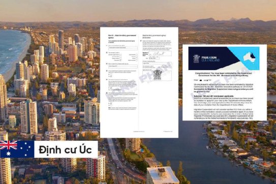 CHÚC MỪNG GIA ĐÌNH CHỊ HƯƠNG NHẬN THƯ BẢO LÃNH VISA THƯỜNG TRÚ 888A - DIỆN KINH DOANH ĐỔI MỚI – TIỂU BANG QUEENSLAND