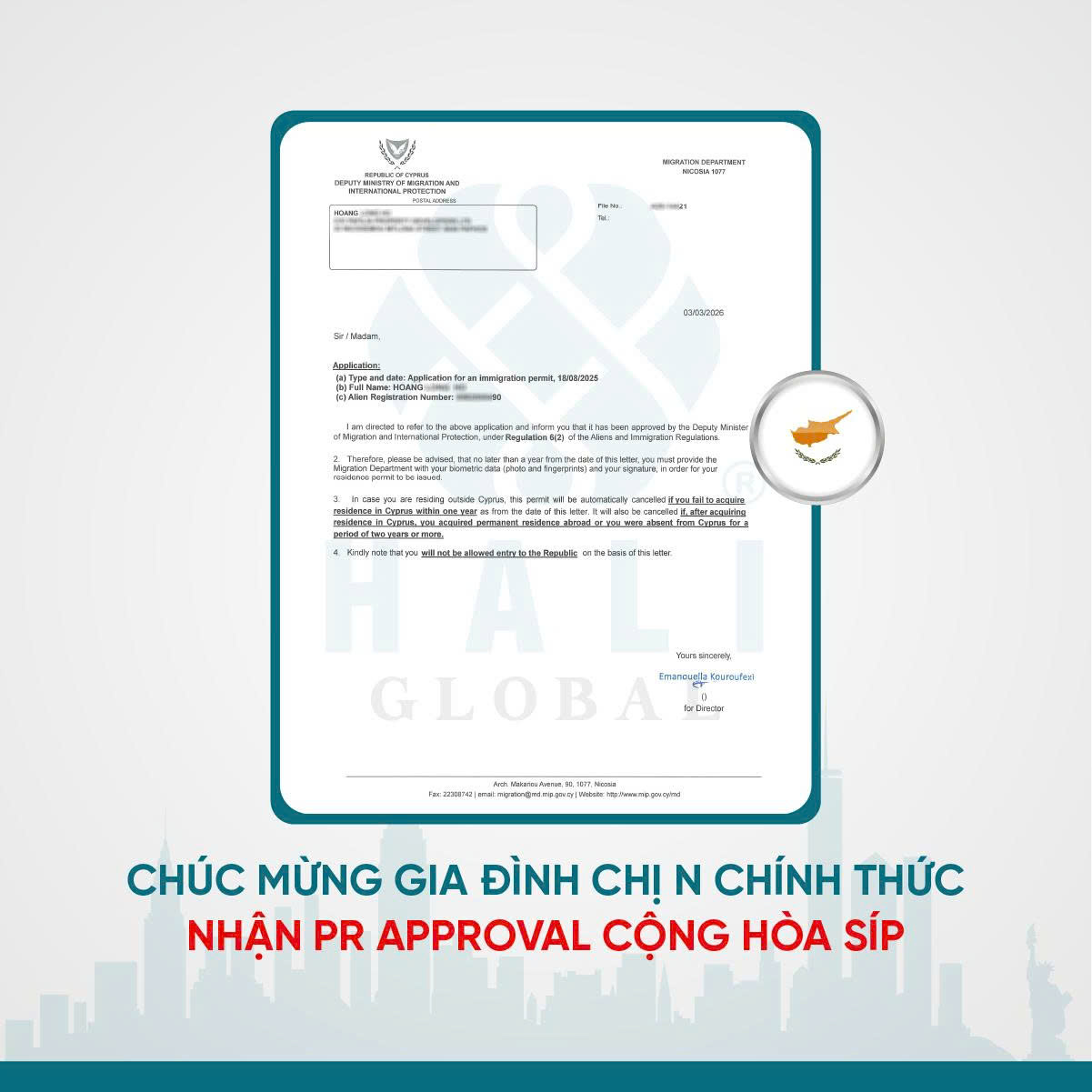 CCTC Síp HALI Global