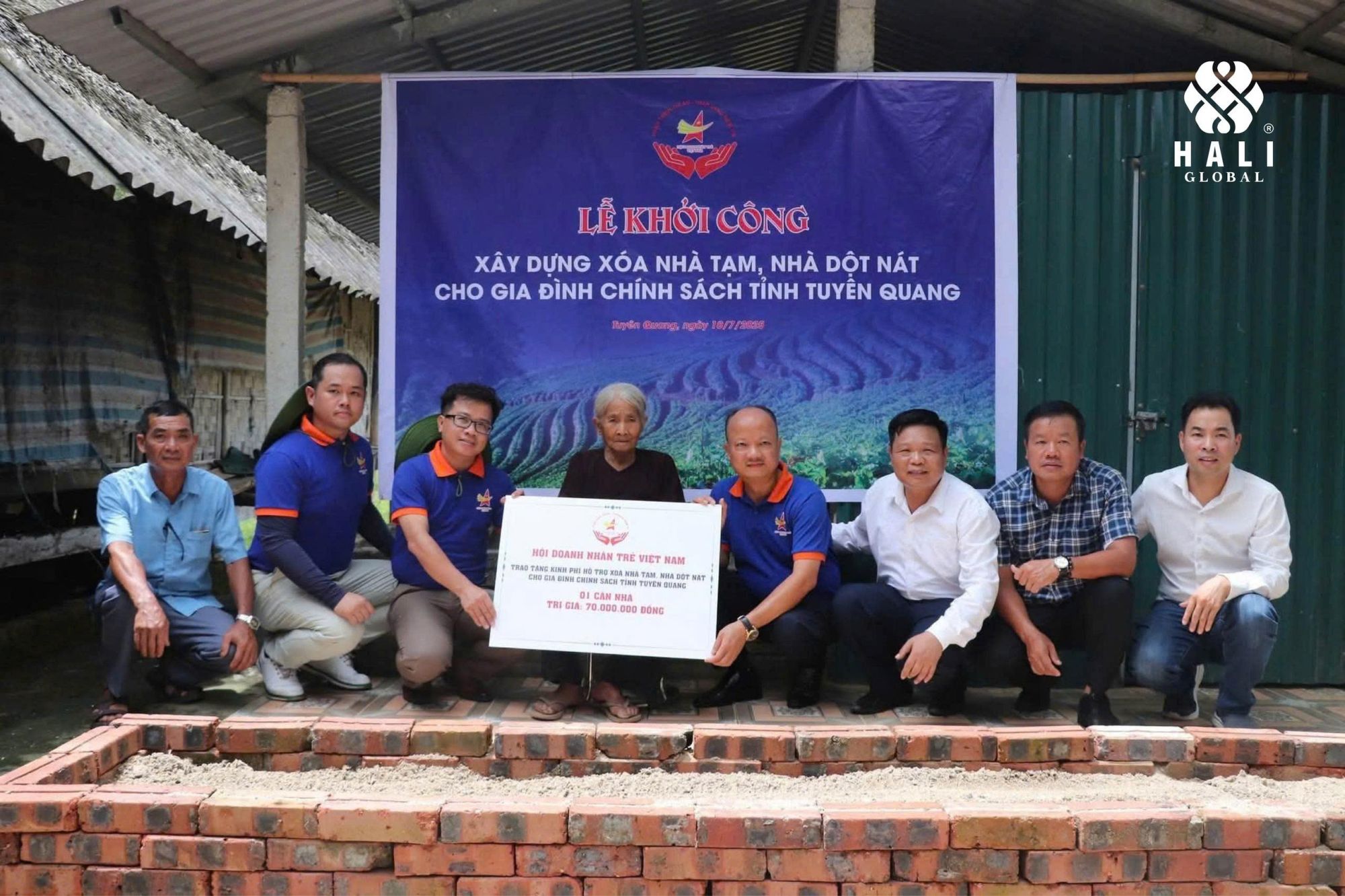 Lễ khởi công xây dựng nhà tình nghĩa cho gia đình chính sách tại Tuyên Quang – HALI Global đồng hành cùng Hội Doanh nhân Trẻ Việt Nam